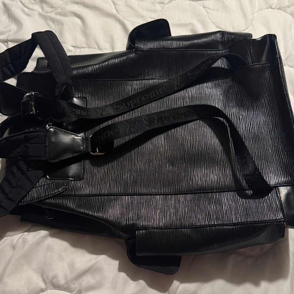Supreme Black Leather Backpack - image 2